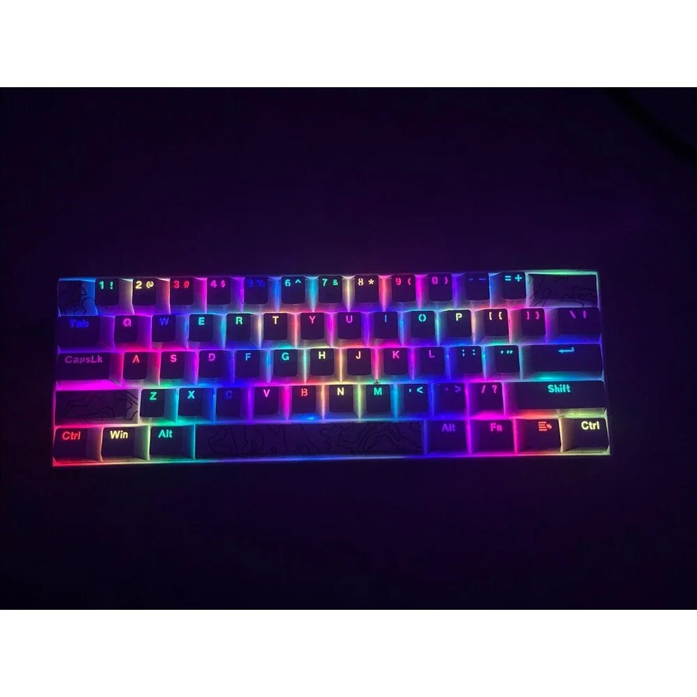 Redragon K530W-RGB Wireless Bluetooth Keyboard + Custom Topographic Keycaps